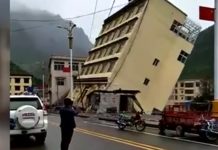 Imaginile unui dezastru în cinci secunde – VIDEO bloc se prabuseste