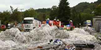 Tir spulberat de tren in Germania