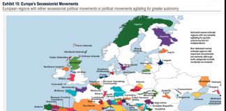 Harta Europei - regiuni autonomiste