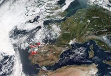 Incendiile din Portugalia vazute din spatiu