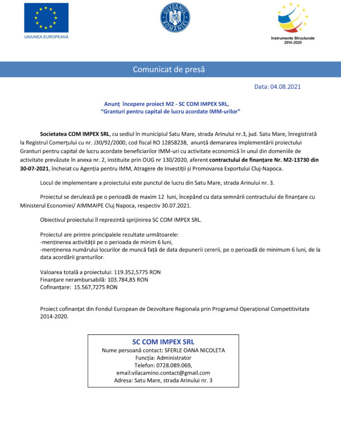 Comunicat-de-presa-inceput proiect VIla Camino